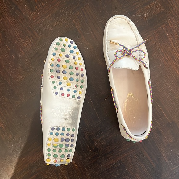 Tods flats 36.5 white multicolour details - Picture 2 of 2